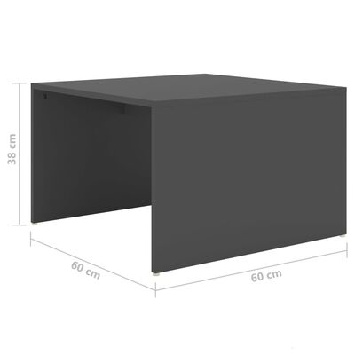 vidaXL 3-delige Salontafelset 60x60x38 cm spaanplaat grijs