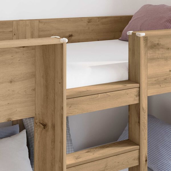 vidaXL Bunk Bed voor Kinderen Artisan Eiken 90 x 200 cm Bewerkt hout