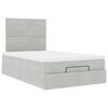 vidaXL Ottoman bed met matrassen en LED's 120x200cm fluweel lichtgrijs