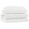 vidaXL Dekbed Set met kussen 2 st Wit Microfibre