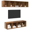 vidaXL Tv-meubelset Wandgemonteerd 4 pcs Oud Hout Bewerkt hout