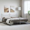 vidaXL Bedframe met hoofd- en voeteneinde metaal wit 193x203 cm