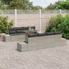 vidaXL Tuin Sofa Set met kussen 9 pcs Lichtgrijs poly rattan