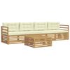 vidaXL Buiten bankenset 5 pcs Wit en cr&egrave;mekleurig Massief Acaciahout