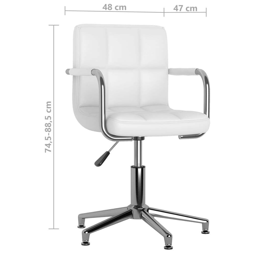 vidaXL Eetkamerstoelen draaibaar 6 st kunstleer wit