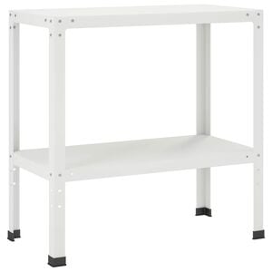 vidaXL Planttafel 100 x 40 x 80 cm Gepoedercoat staal Wit