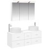 vidaXL Badkamermeubelset 4 pcs Wit Bewerkt hout en glas