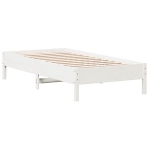 vidaXL Bedframe zonder matras massief grenenhout wit 75x190 cm