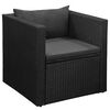 vidaXL 4-delige Loungeset poly rattan zwart en grijs
