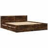 vidaXL Bedframe met hoofdeinde bewerkt hout gerookt eiken 200x200 cm