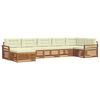 vidaXL Sofa-Sets 7 pcs Natuurlijk en Cr&egrave;me Massief Acaciahout