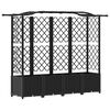 vidaXL Verhoogd Bed met Trellis en Dak Zwart 204 x 40 x 138 cm PP