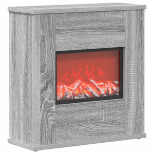 vidaXL Elektrische haard Grijs Sonoma 47 x 18 x 48 cm Bewerkt hout
