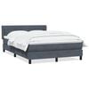 vidaXL Boxspring met matras fluweel donkergrijs 140x220 cm