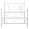 vidaXL Bedframe met hoofd- en voeteneinde metaal wit 90x200 cm