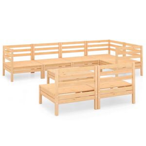 vidaXL 8-delige Loungeset massief grenenhout