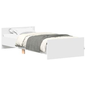 vidaXL Bedframe bewerkt hout wit 90x190 cm