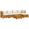 vidaXL Buiten bankenset met kussen 6 Stuk Bruin Massief Acaciahout