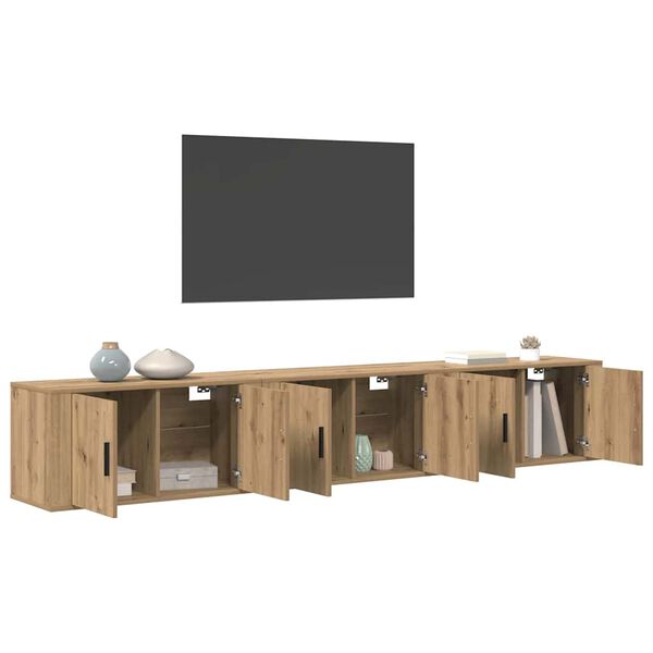 vidaXL Wandtv-kast Set 3 pcs Artisan Eiken 80 x 34,5 x 40 cm