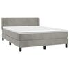 vidaXL Boxspring met matras fluweel lichtgrijs 140x200 cm