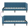 vidaXL Hoekbedframe met hoofdeinde Blauw 100 cm x 200 cm Fluweel
