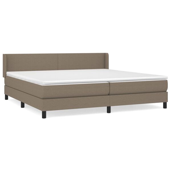 vidaXL Boxspring met matras stof taupe 200x200 cm