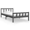 vidaXL Bedframe massief hout grijs 100x200 cm