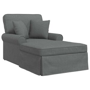 vidaXL Chaise Lounge met Rok Donkergrijs 91 x 157 x 91 cm Stof