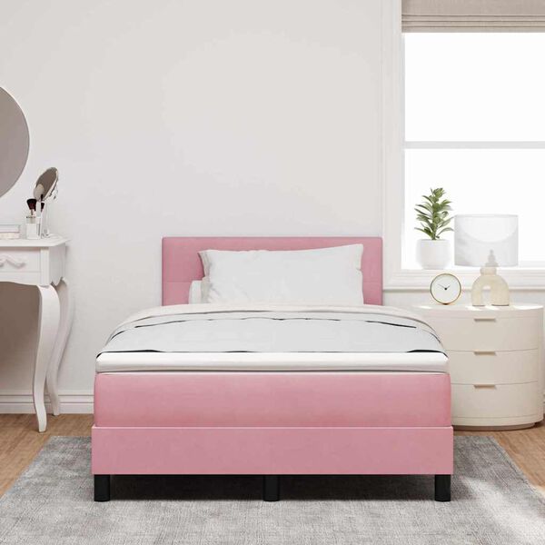vidaXL Boxspringbed met matras Roze 120 x 200 cm Fluweel