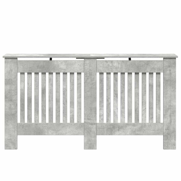 vidaXL Radiatorafdekking Beton Grijs 152 x 19 x 81,5 cm Bewerkt hout