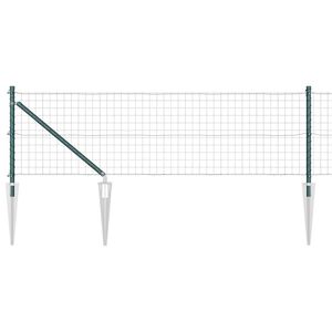 vidaXL Euro-hek met grondpennen 10 x 0,6 m PVC-Coated Staal Groen Mesh