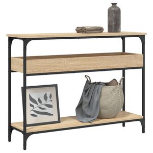 vidaXL Consoletafel met plank Sonoma eiken 100x29x75cm bewerkt hout