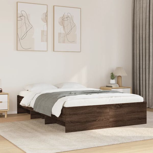 vidaXL Bedframe zonder matras bewerkt hout bruin eikenkleur 120x190 cm