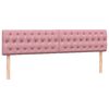 vidaXL Boxspring met matras en LED fluweel roze 180x220 cm