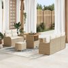 vidaXL Tuin Sofa Set met kussen met opslag 8 pcs Beige en Cr&egrave;me
