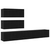 vidaXL Tv-meubelset Wandgemonteerd 4 pcs Zwart eiken Bewerkt hout