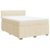vidaXL Boxspring met matras stof cr&egrave;mekleurig 160x200 cm