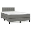 vidaXL Boxspring met matras stof donkergrijs 120x190 cm