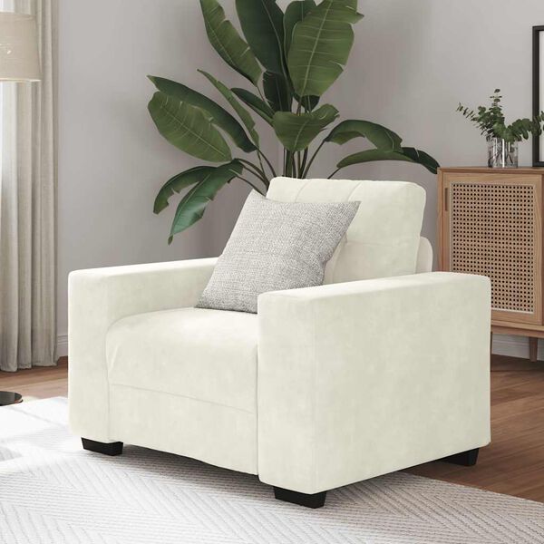 vidaXL Sofastoel Crème 60 cm Fluweel