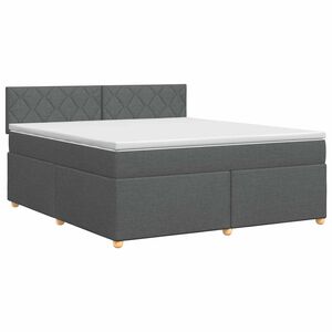 vidaXL Boxspringbed met matras Donkergrijs 140 x 200 cm Stof