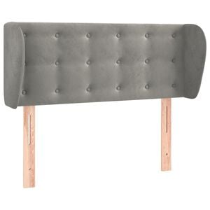 vidaXL Hoofdbord met randen 83x23x78/88 cm fluweel lichtgrijs