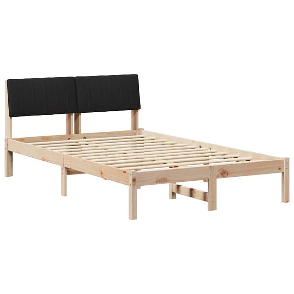 vidaXL Bedframe Bruin en zwart 120 x 190 cm Massief grenenhout