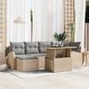 vidaXL Tuin Sofa Set met kussen 7 pcs beige en lichtgrijs