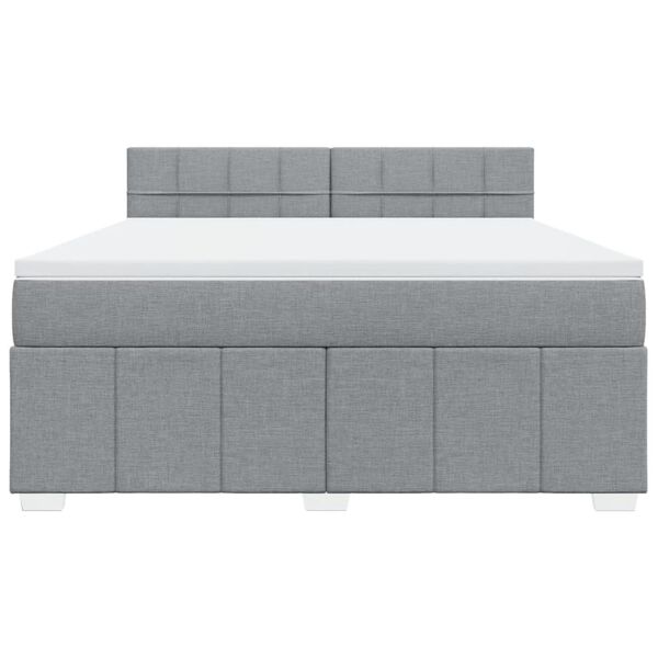 vidaXL Boxspring met matras stof lichtgrijs 180x200 cm