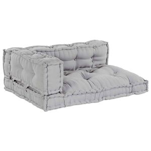 vidaXL Pallet Sofa Kussen 3 pcs Grijs 120 x 80 x 38 cm Stof