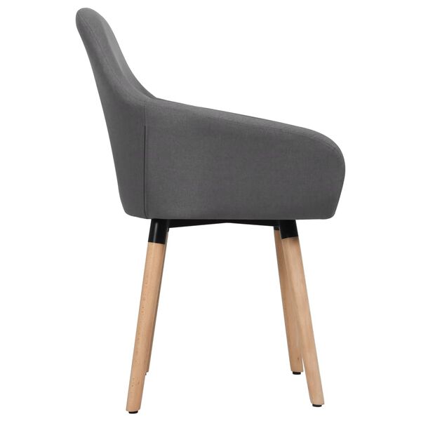 vidaXL Eetkamerstoelen 2 st stof donkergrijs