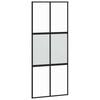 vidaXL Schuifdeur 90x205 cm gehard glas en aluminium zwart