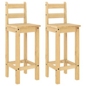 vidaXL Barstoelen 2 st massief grenenhout