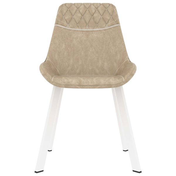 vidaXL Eetkamerstoelen 2 st kunstleer cr&egrave;me
