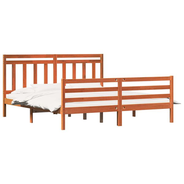 vidaXL Bedframe met hoofdeinde Wasbruin 180 x 200 cm